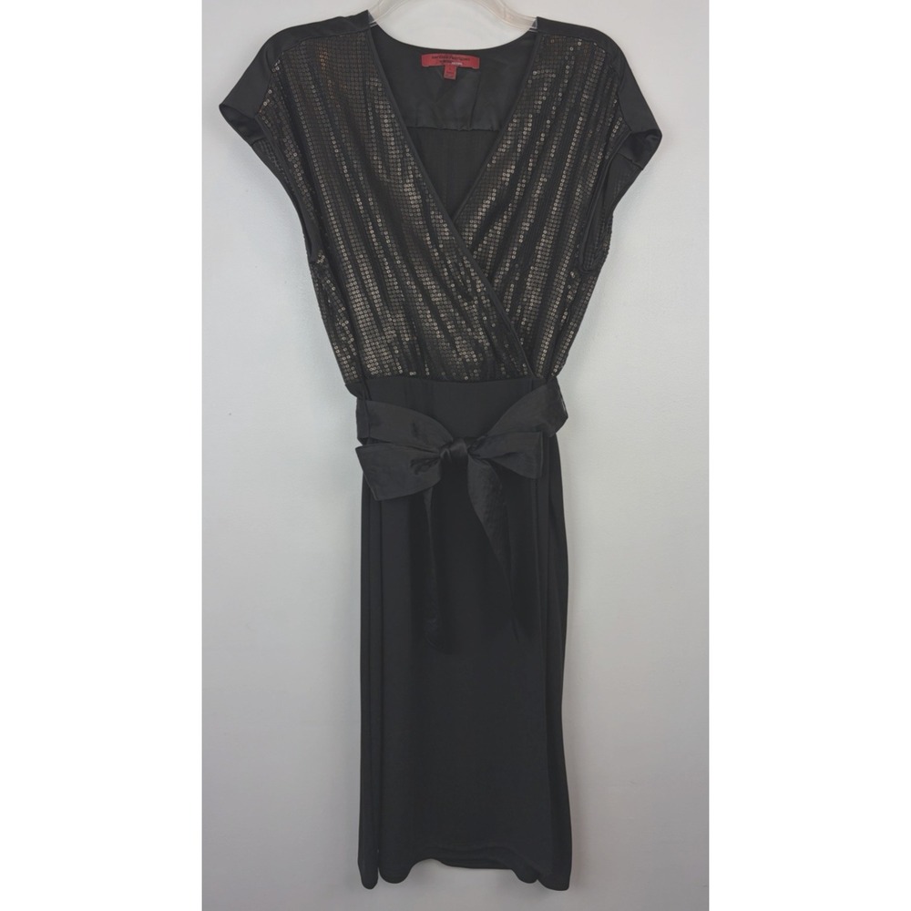 Narciso Rodriguez Dress Womens Large Black Sequin Event Black Tie Classic